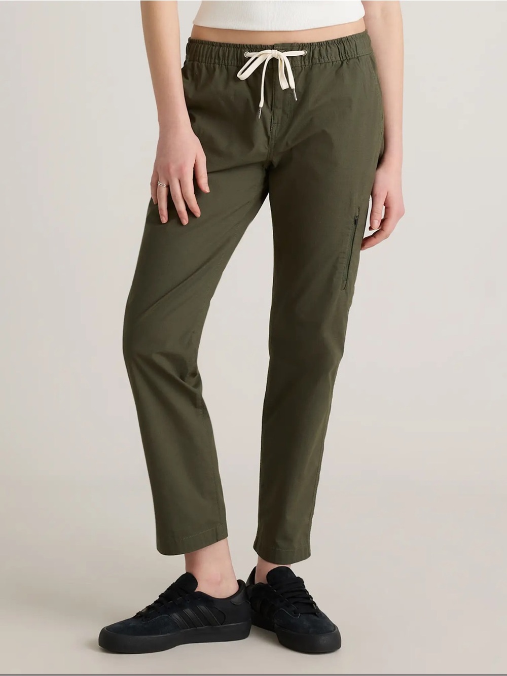 Quince Women’s Organic Cotton Stretch Ripstop Straight Leg Pants Loden - Size S